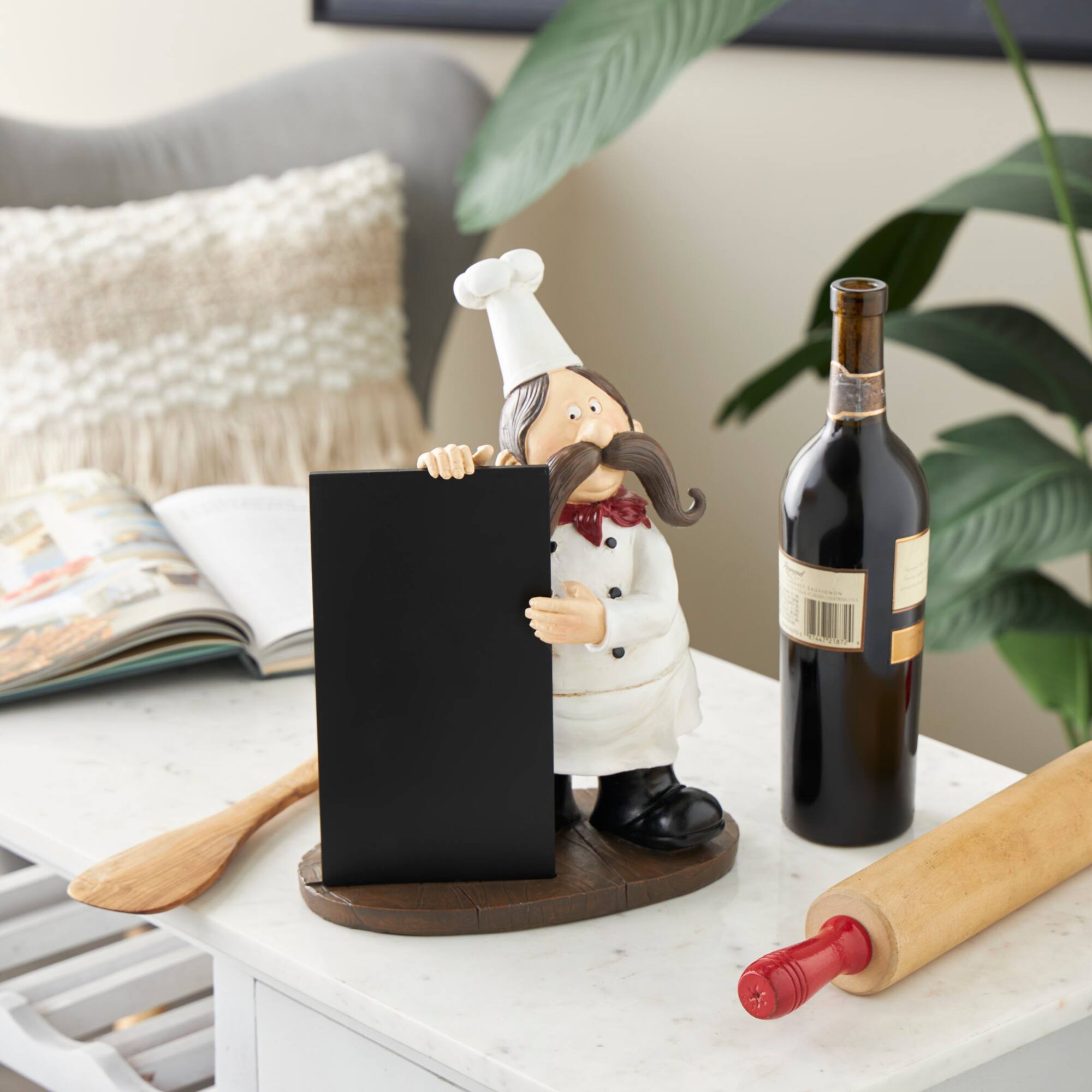 12.75" Chef Sculpture with Black Chalkboard